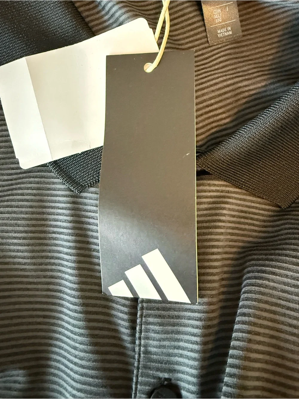 Adidas Ottoman Polo Men’s 3XL Black Gray Stripe DAWGS Golf Shirt NWT